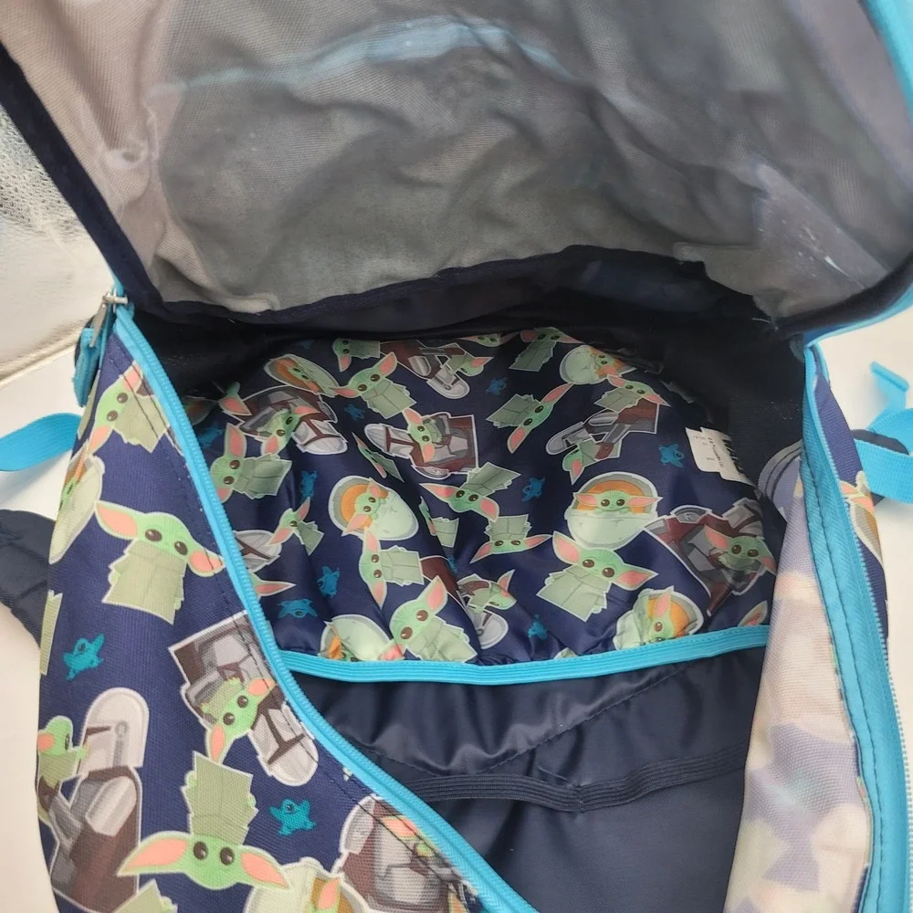 Star Wars Mandalorian Grogu Baby Yoda Kids Backpack Blue Stronger Than You Think